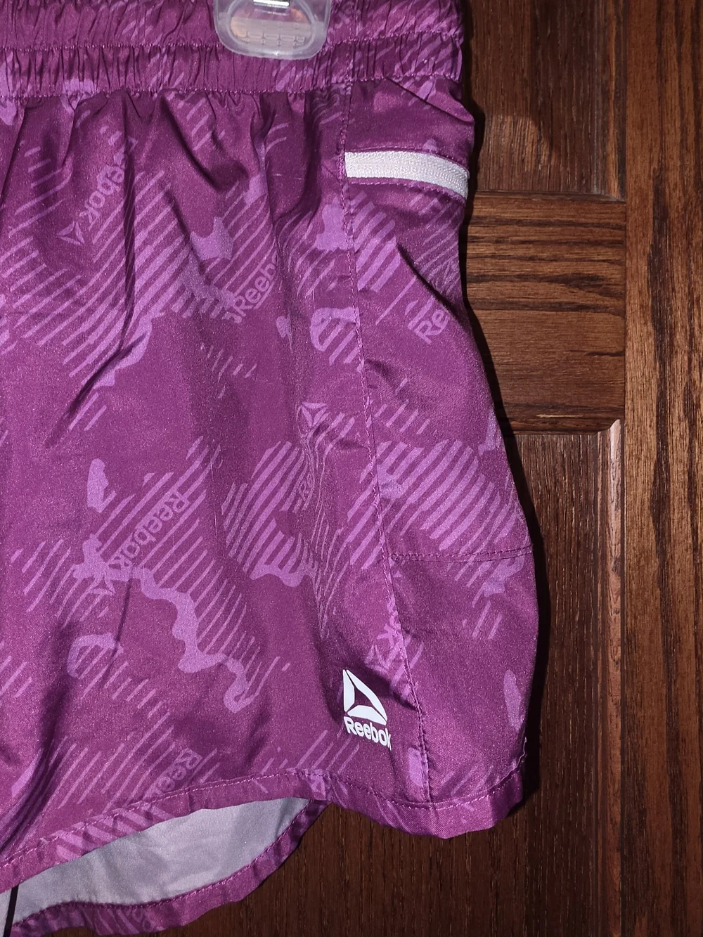 Reebok Women's Purple Athletic Shorts with White Trim
